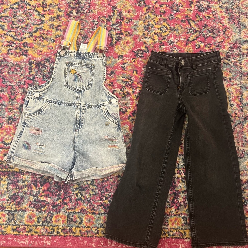 Girls size 6 Next jean shorts and H&M pants